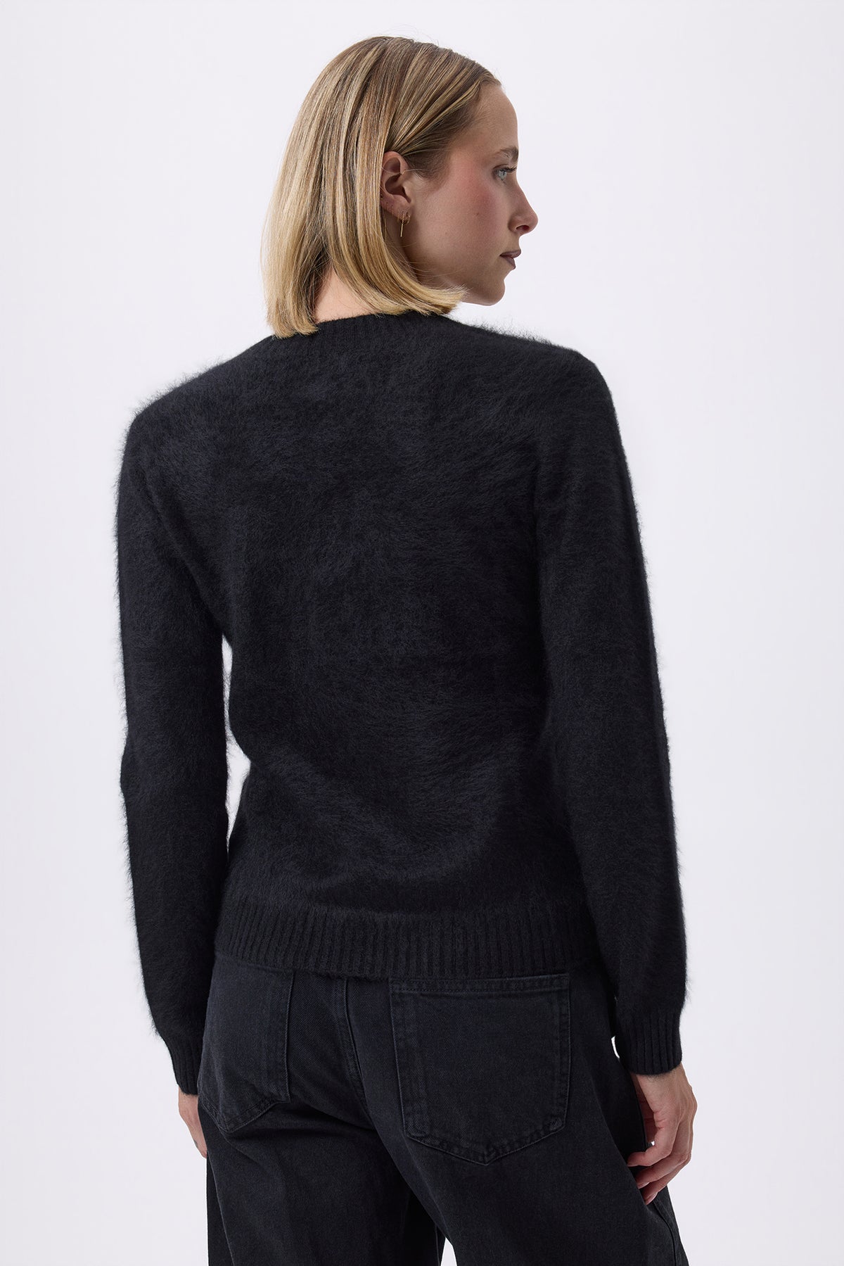 V-Neck – Brushed Cashmere Mael - Noir - Femme