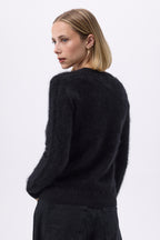V-Neck – Brushed Cashmere Mael - Noir - Femme