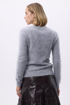 V-Neck – Brushed Cashmere Mael - Gris Clair - Femme