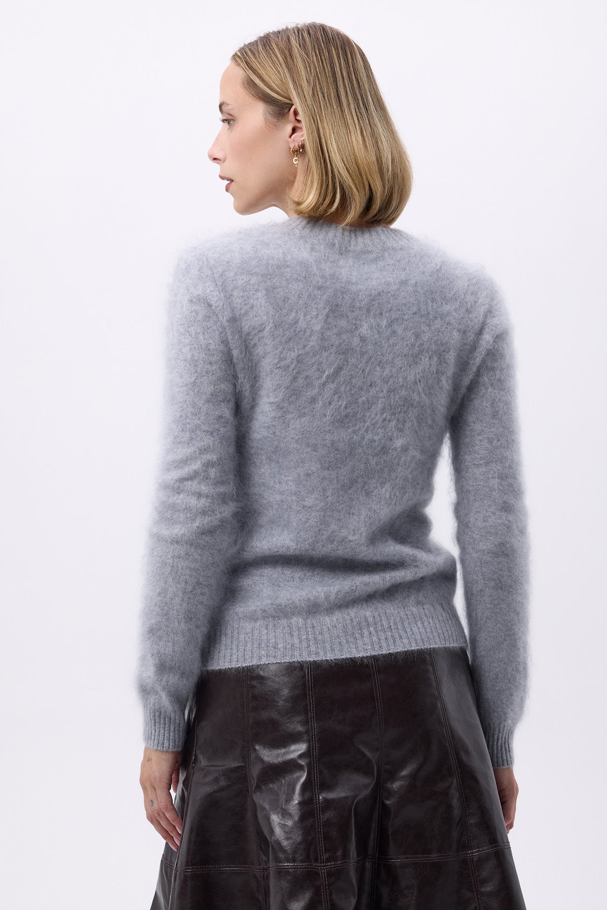 V-Neck – Brushed Cashmere Mael - Gris Clair - Femme