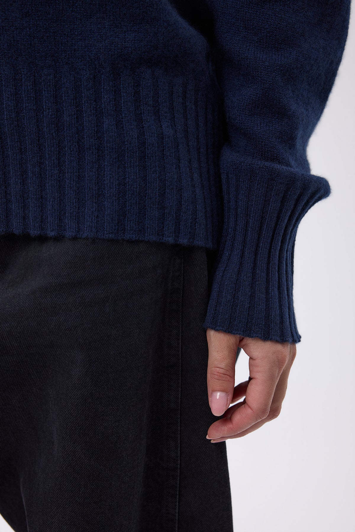 Pull Col Roulé Oversize F Maeva - Bleu Marine - Femme