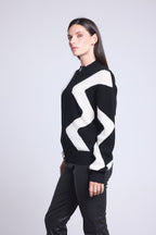 Veste Zipee Graphique Magali - Noir Et Blanc - Femme