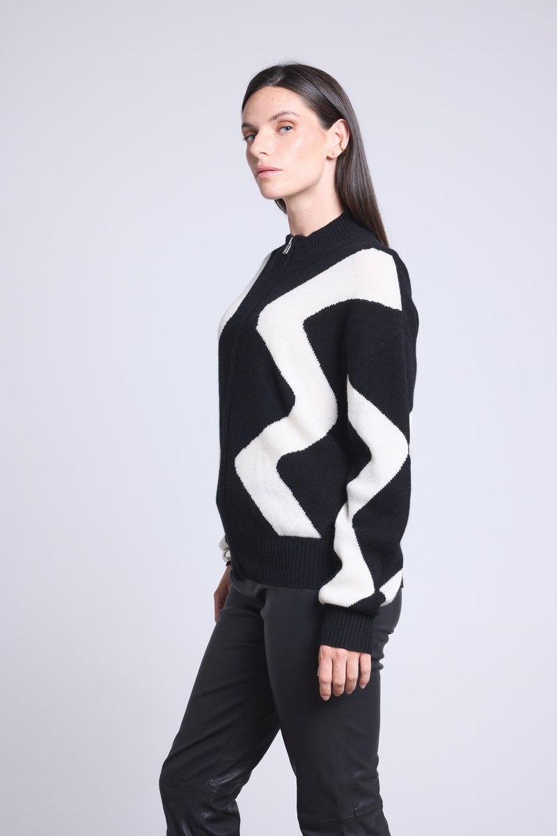 Veste Zipee Graphique Magali - Noir Et Blanc - Femme