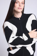 Veste Zipee Graphique Magali - Noir Et Blanc - Femme