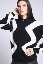 Veste Zipee Graphique Magali - Noir Et Blanc - Femme