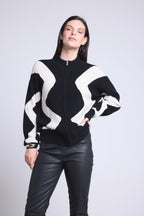 Veste Zipee Graphique Magali - Noir Et Blanc - Femme
