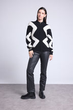 Veste Zipee Graphique Magali - Noir Et Blanc - Femme