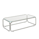 Table Basse Maggy Verre Trempé Transparent Et Structure En Chrome
