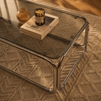 Maggy - Mesa de centro - Cristal templado - Negro