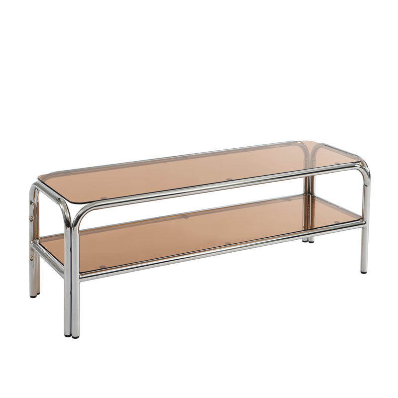 Meuble TV Maggy - Verre Trempé Orange Foncé - 120cm