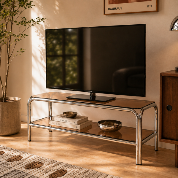 Maggy - Mueble de TV - Cristal templado - Naranja