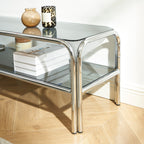 Maggy - Meuble Tv - Verre Trempé - Noir