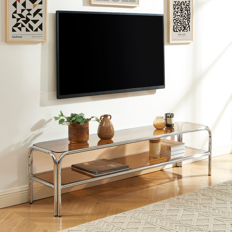 Meuble TV Maggy - Verre Trempé Orange - 160cm