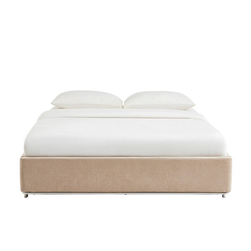 Maggy - Cama - Bouclé - Beige Y Patas Metal Negro