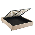 Maggy - Cama - Bouclé - Beige Y Patas Metal Negro