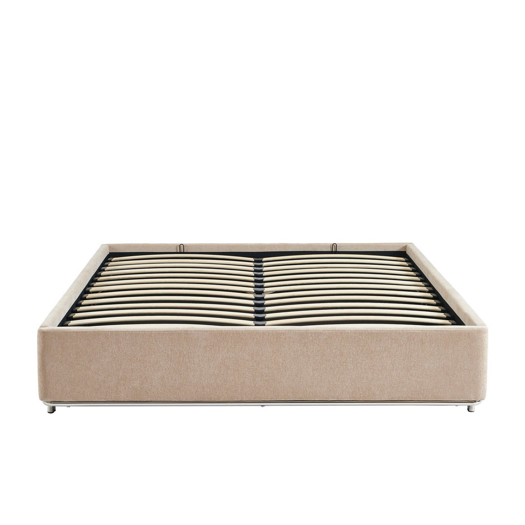Maggy - Cama - Bouclé - Beige Y Patas Metal Negro