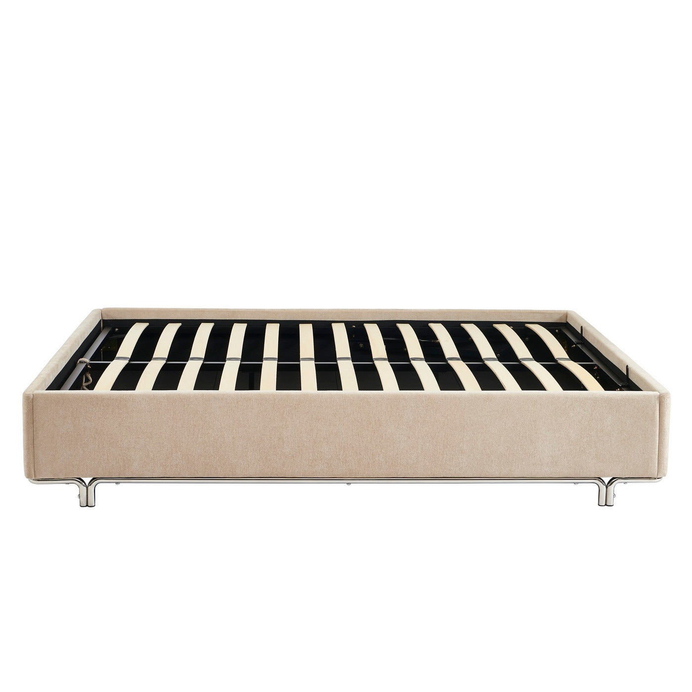 Maggy - Cama - Bouclé - Beige Y Patas Metal Negro