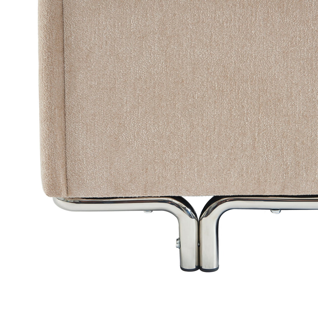 Maggy - Cama - Bouclé - Beige Y Patas Metal Negro