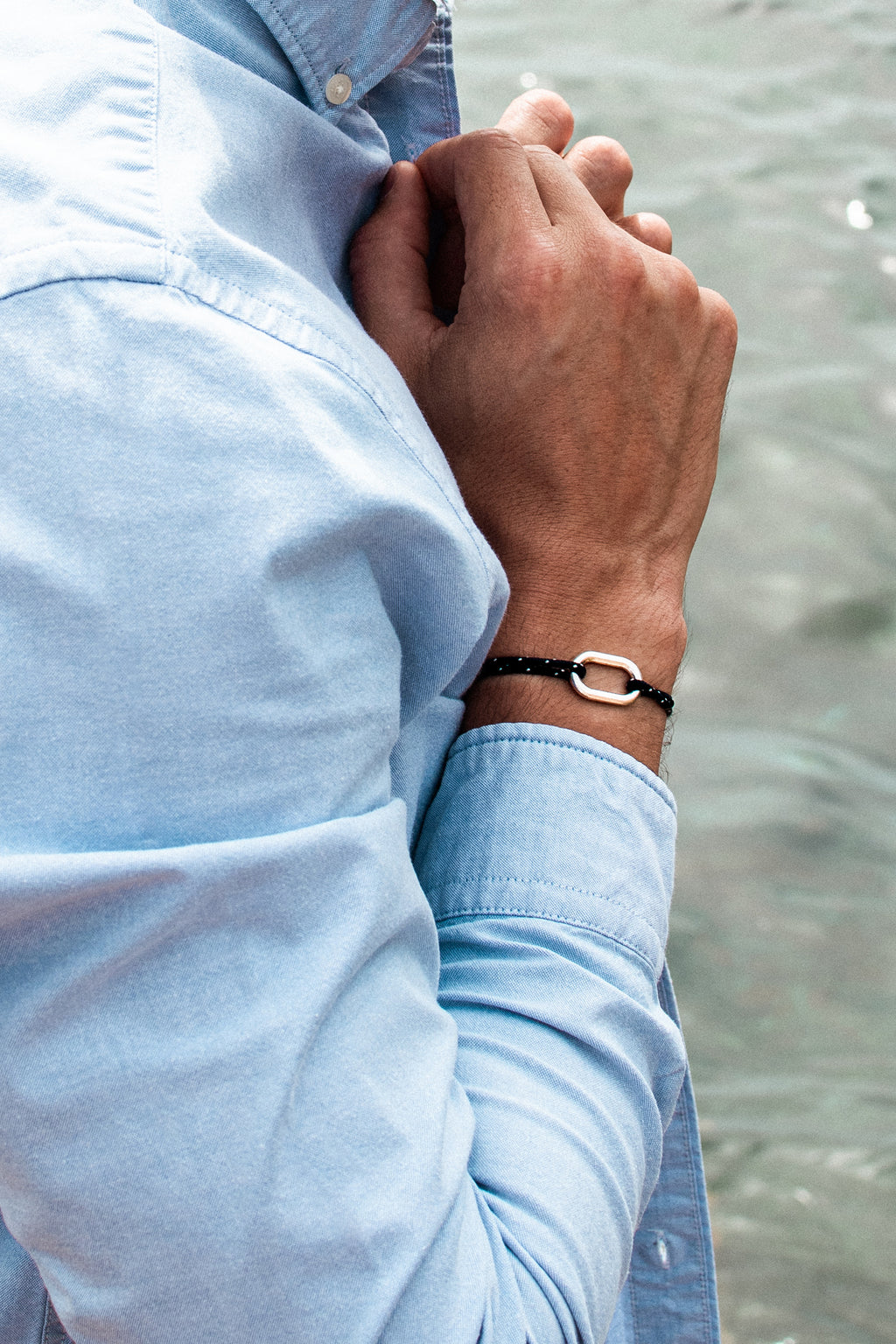 Mast Bracelet - Navy Blue Speckled White