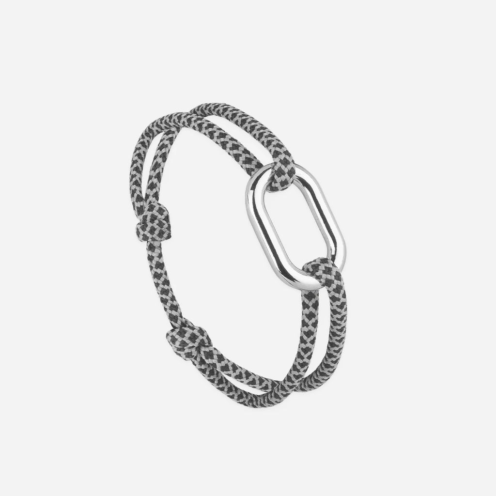 Canvas Bracelet - Black and Gray Checkerboard