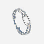Vergue Bracelet - Sky Blue And Beige Checkerboard