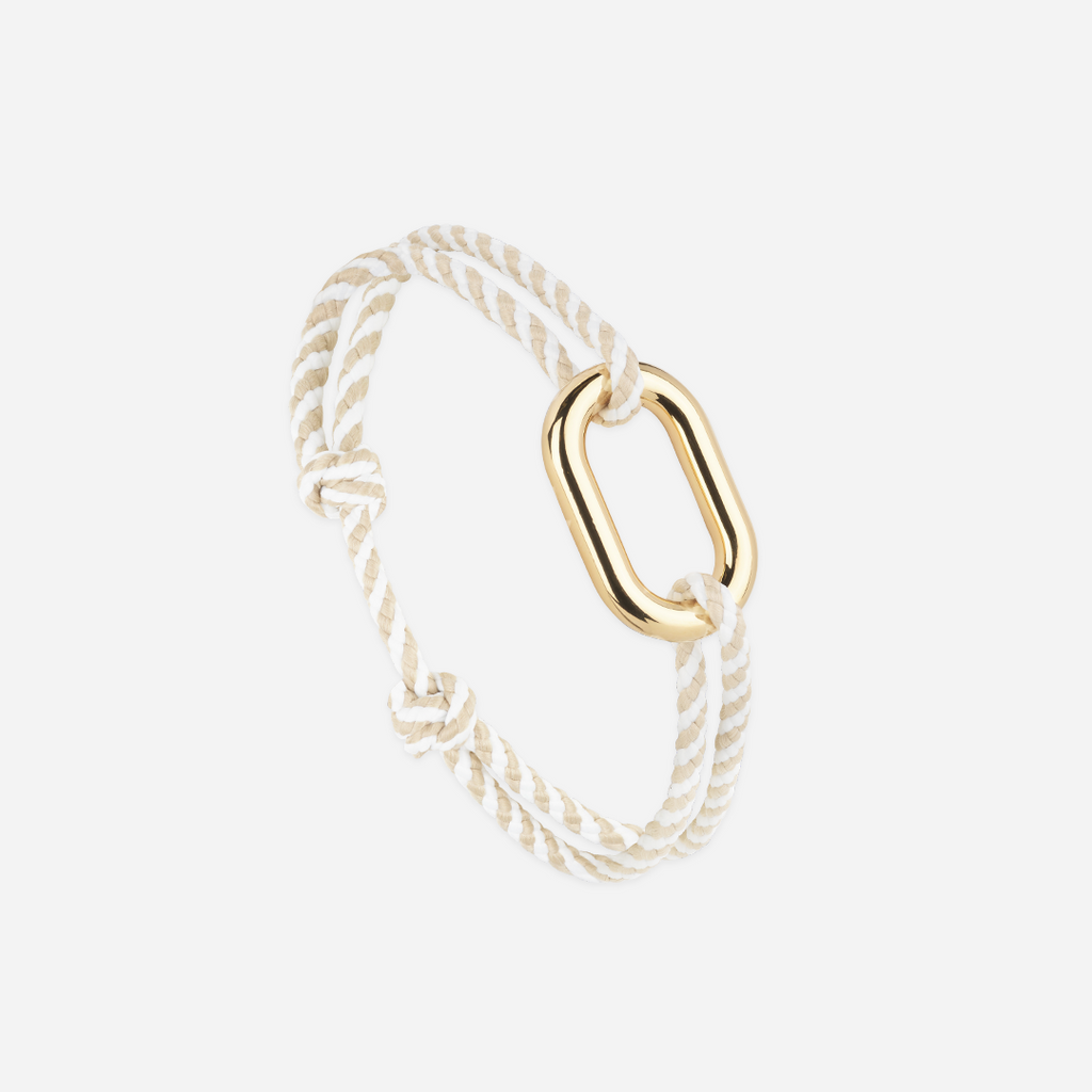 Concorde Bracelet - Beige and White Striped