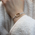 Concorde Bracelet - Beige and White Striped