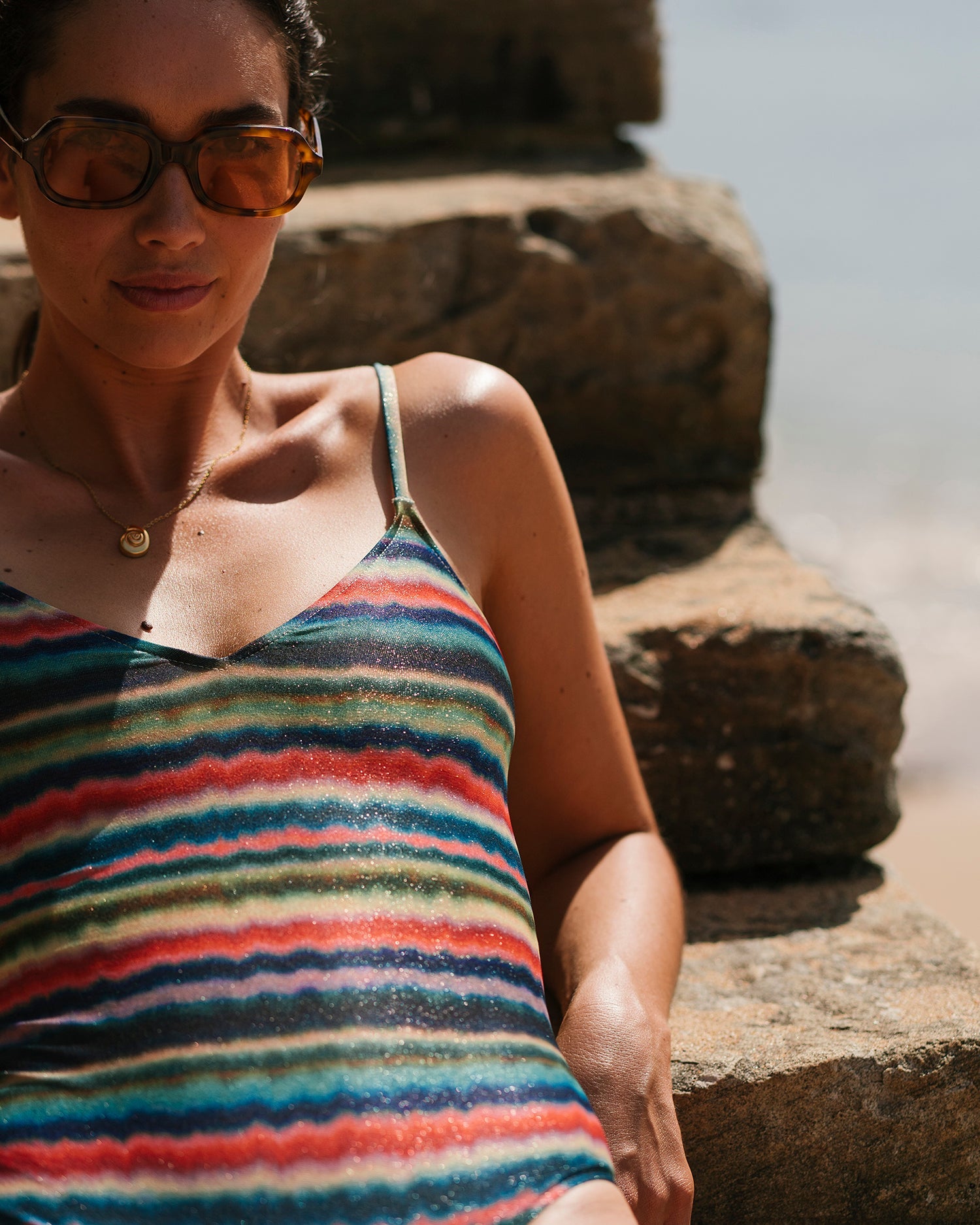 1 Piece Valentine Ocean Stripes