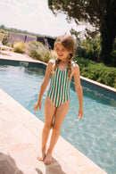 Roberta Bañador 1 Pieza Rayas Verde Capri