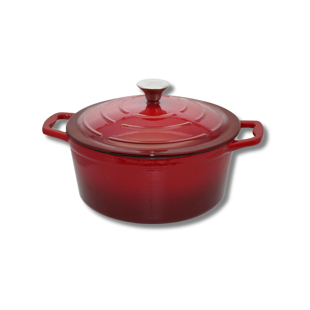 Elo Cherry Red Enamelled Cast Iron Casserole Dish - Red