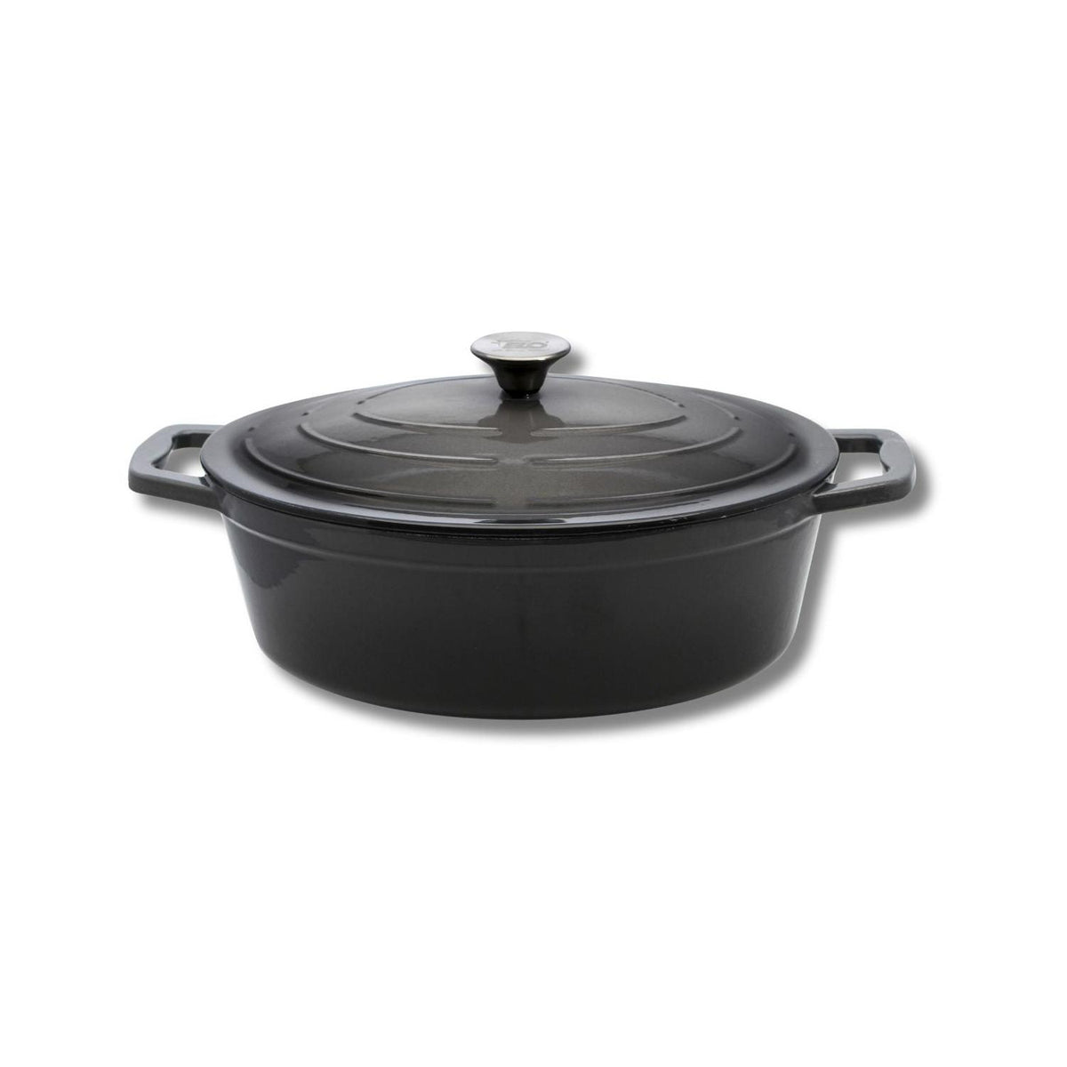 Cocotte Ovale En Fonte Émaillée Gris Classique Elo - Gris