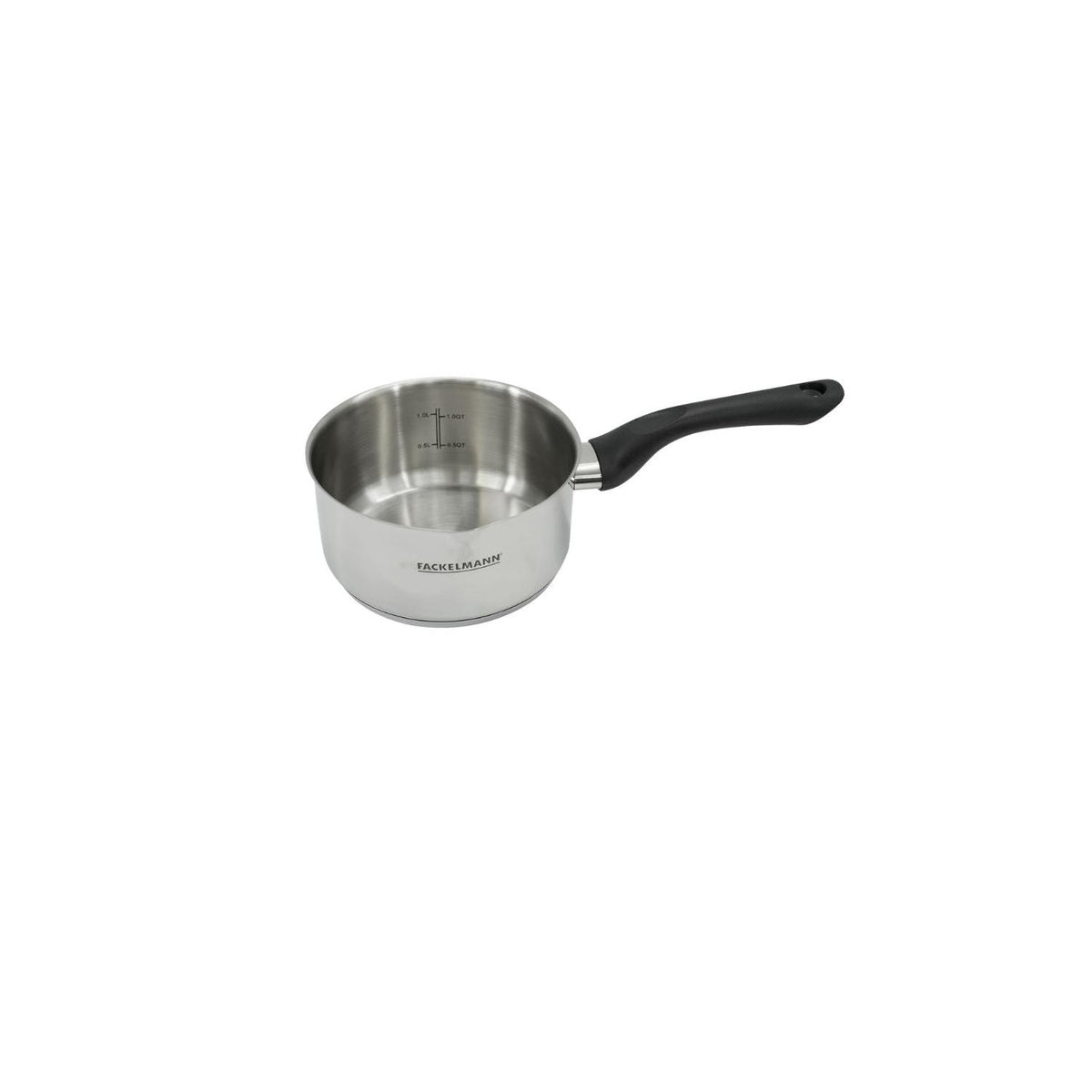 Fackelmann Geneva Stainless Steel Saucepan - Grey/Black
