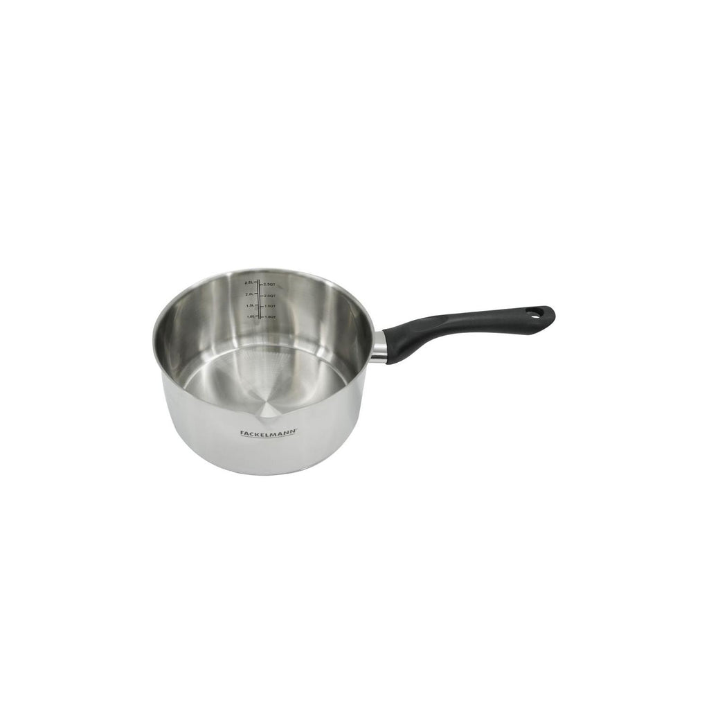 Fackelmann Geneva Stainless Steel Saucepan - Grey/Black