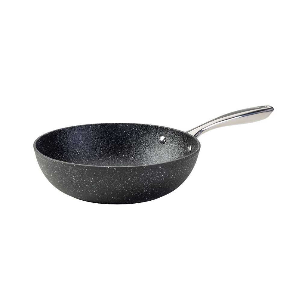 Wok In Ghisa Di Alluminio Con Rivestimento Antiaderente Ceramico Senza PFAS Fackelmann - Nero/Grigio
