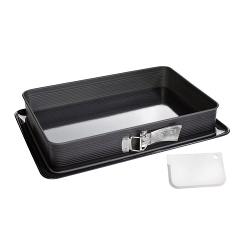 Zenker - Moule À Charnière Rectangulaire En Acier Émaillé Et Sa Spatule 42 X 29 Cm Zenker Deluxe - Noir