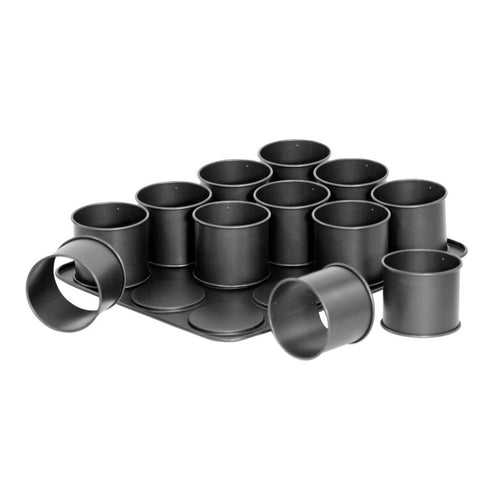Zenker - Plaque Pâtisserie 12 Mini Moules Ronds Amovibles 38 X 30 Cm Zenker Black Metallic - Noir