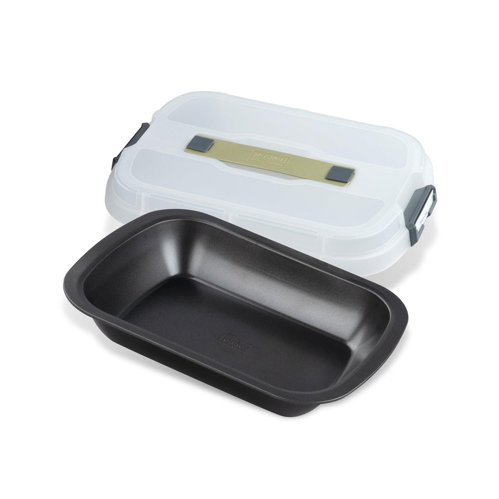 Rectangular Cake Tin with Transport Lid Zenker Bake Click And Go - Black