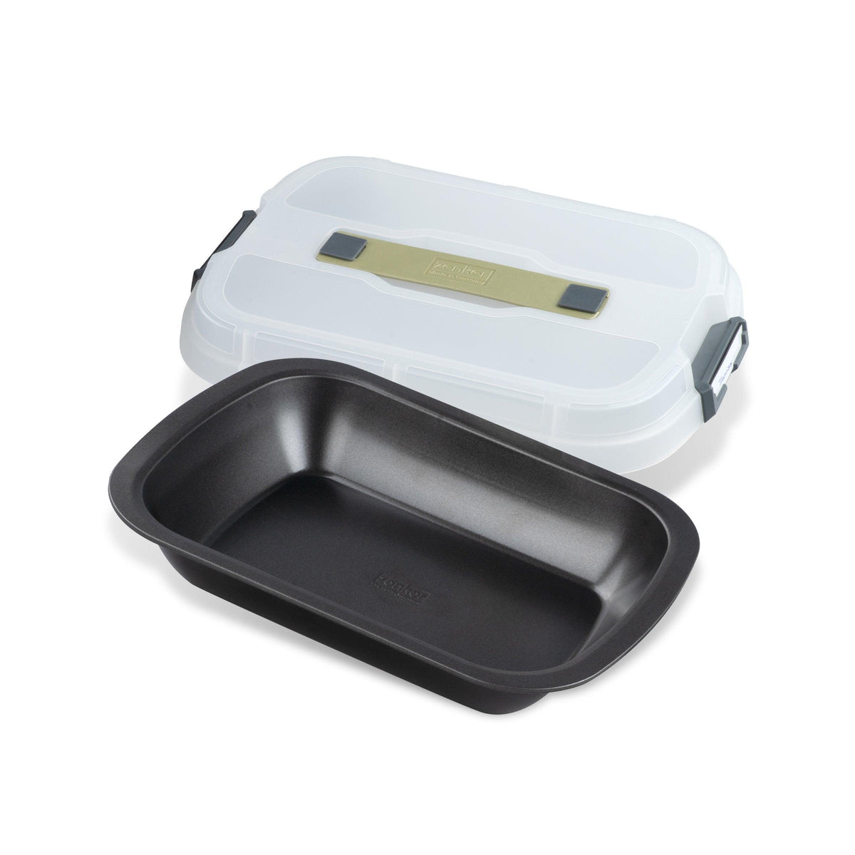 Rectangular Cake Tin with Transport Lid Zenker Bake Click And Go - Black