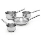 Set De 3 Cazos Y Sartén De Acero Inoxidable Fackelmann Rhona - Gris