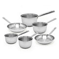 Set Of 4 Saucepans And 2 Frying Pans In Stainless Steel Fackelmann Rhona - Grey