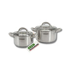 Batterie De Cuisine Avec 2 Faitouts En Inox Sans Pfas Fackelmann Vita3 - Gris