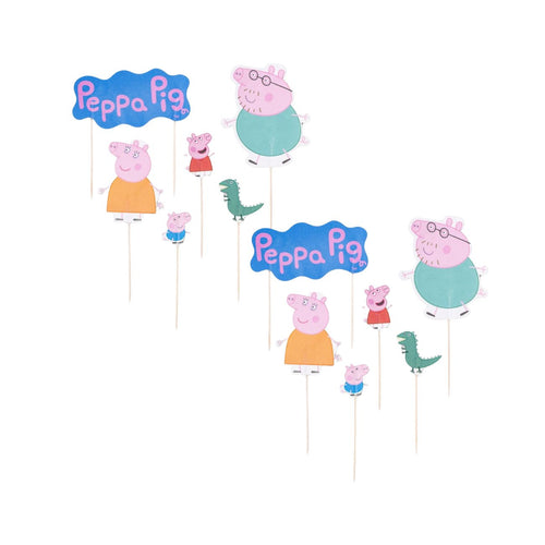 Dr Oetker - Ensemble De 24 Décorations De Gâteau D’Anniversaire Dr. Oetker Peppa Pig - Coloré