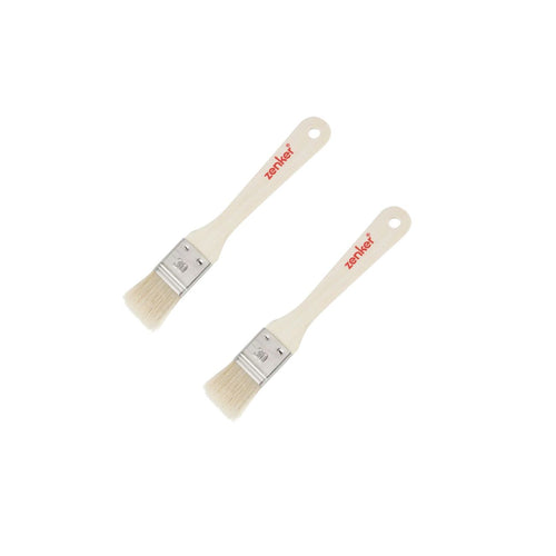 Zenker - Ensemble De 2 Pinceaux De Cuisine Et De Pâtisserie 19 Cm En Poils Naturels Zenker - Bois|Inox|Beige