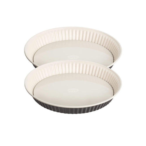 Dr Oetker - Ensemble De 2 Moules À Tarte Quiche 28 Cm En Email Dr. Oetker Exclusive - Blanc|Noir