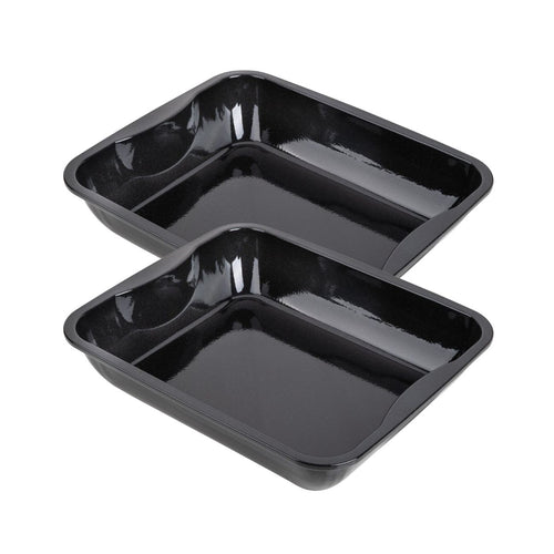 Zenker - Lot De 2 Plats Four 40/34/8 Cm En Acier Émaillé Avec 2 Ustensiles Zenker Special Cooking - Noir