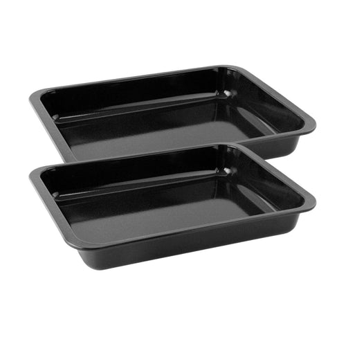 Zenker - Ensemble De 2 Plats Rectangulaire Xxl 40 X 29 Cm En Acier Émaillé Zenker Spécial Cooking - Noir