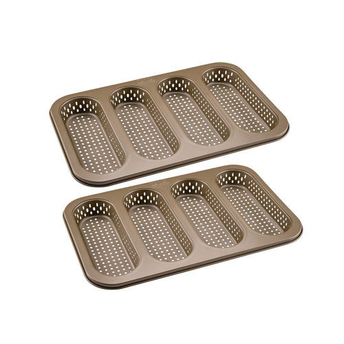 Zenker - Lot De 2 Moules À Gâteaux 33,5/22/3 Cm En Acier Zenker Mojave Gold - Or