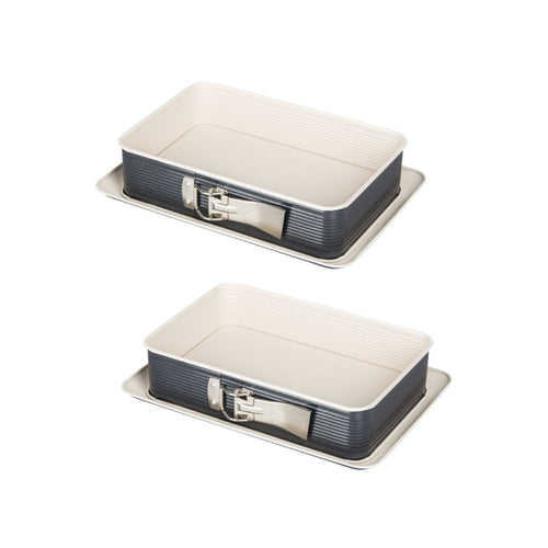 Zenker - Lot De 2 Moules À Gâteaux Rectangulaires 28/18 Cm En Acier Zenker Smart Pastry - Noir|Blanc