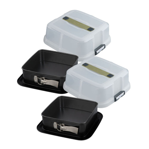 Zenker - Lot De 2 Moules À Gâteaux 23/23 Cm En Acier Zenker Bake Click And Go - Noir