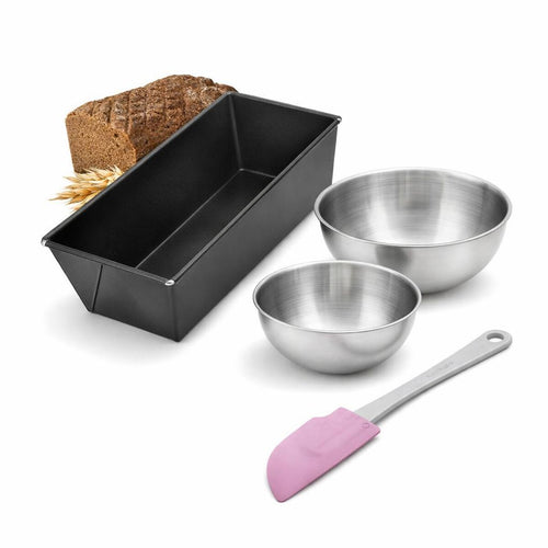 Zenker - Set De 4 Ustensiles De Pâtisserie Moule À Gâteaux 2 Bols Et Spatule Pâtisserie Collection Zenker Pure - Noir
